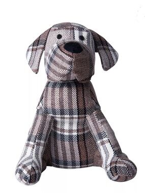 Elements Plaid Dog Door Stopper 11.02"H x 8"W Farmhouse Decor